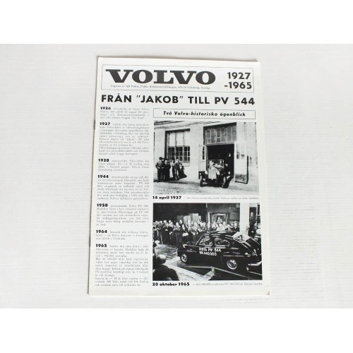 "Från "Jacob" till PV 544" - История автомобилей Volvo 1927-1965 гг.